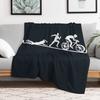 TRIATHLON heartbeat Swim Bike Run lover Throw Blanket Modern Design Soft Blanket for Home Decor