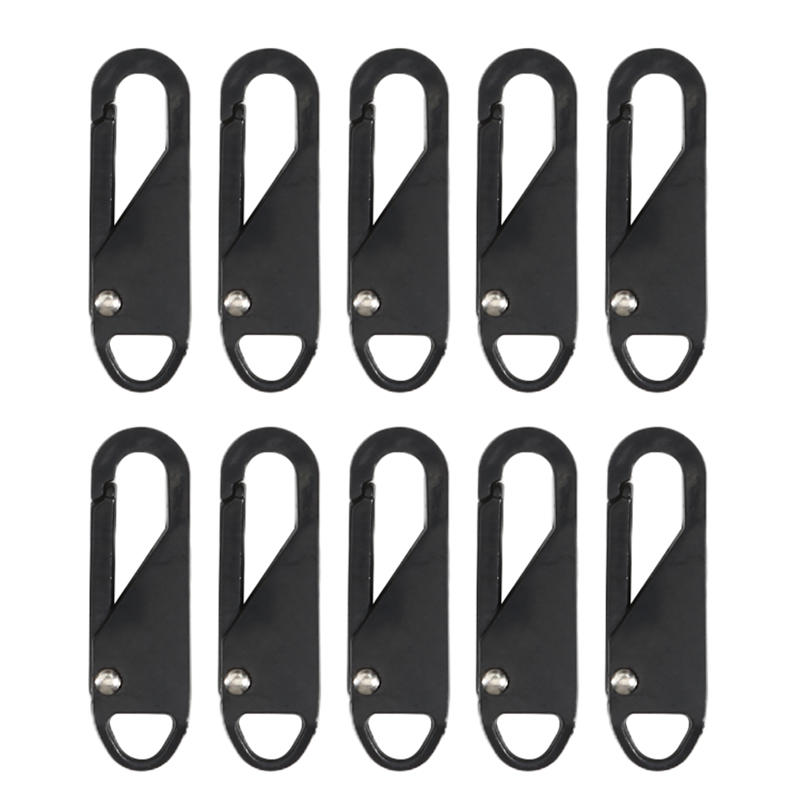 10Pcs Detachable Zipper Puller Metal Zipper Head Repair Kits Universal Replacement for Luggage Purse Bags Clothes Zipper Slider