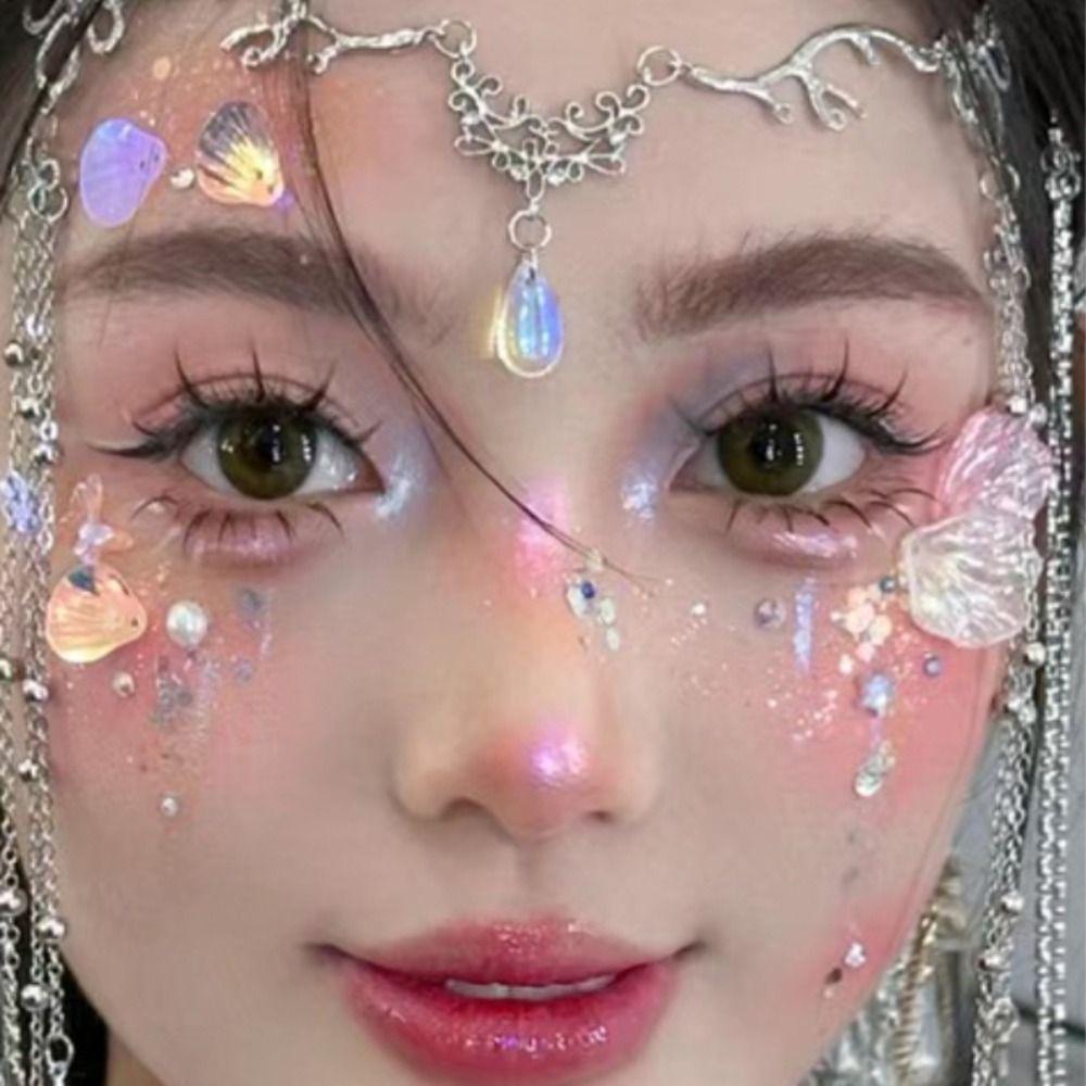 3D Resin Stickers Self Adhesive Face Crystal Stickers New Hair Crystal Sticks for Hair Face Makeup
