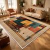 Nordic Retro Warm Colored Living Room Carpet Machine Washable Non-slip Decoration Bedroom Rug Short Velvet Study Geometric Mat