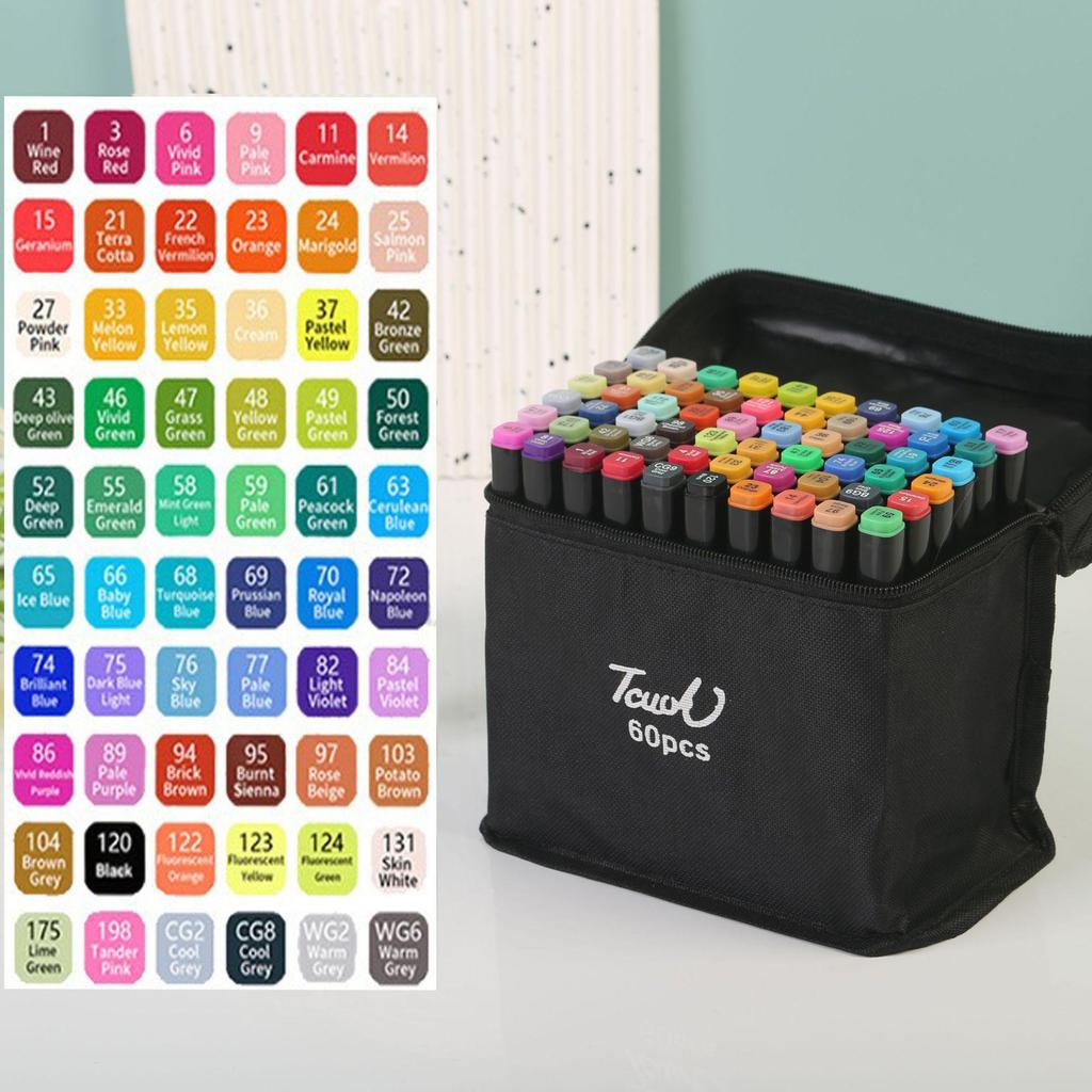 48-цветные спиртовые маркеры с двумя наконечниками: Быстросохнущие кисти на масляной основе для детей и студентов