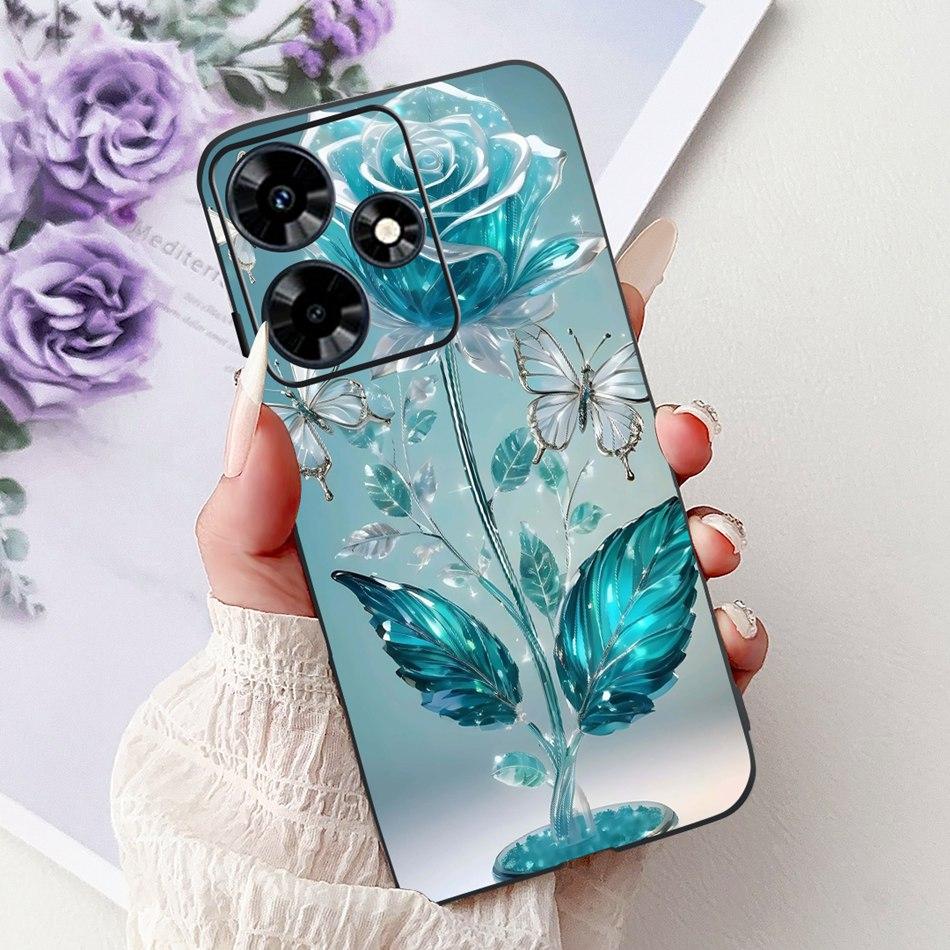 For Infinix Hot 30 Play 30i Hot30 4G Elegant Floral Butterfly Phone Case For Infinix Hot30i 30 30Play Soft Silicone TPU Cases
