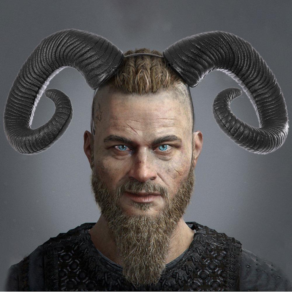 Long Halloween Ox Horn Headband Goth Gothic Cosplay Headpiece Funny Party Photo Props