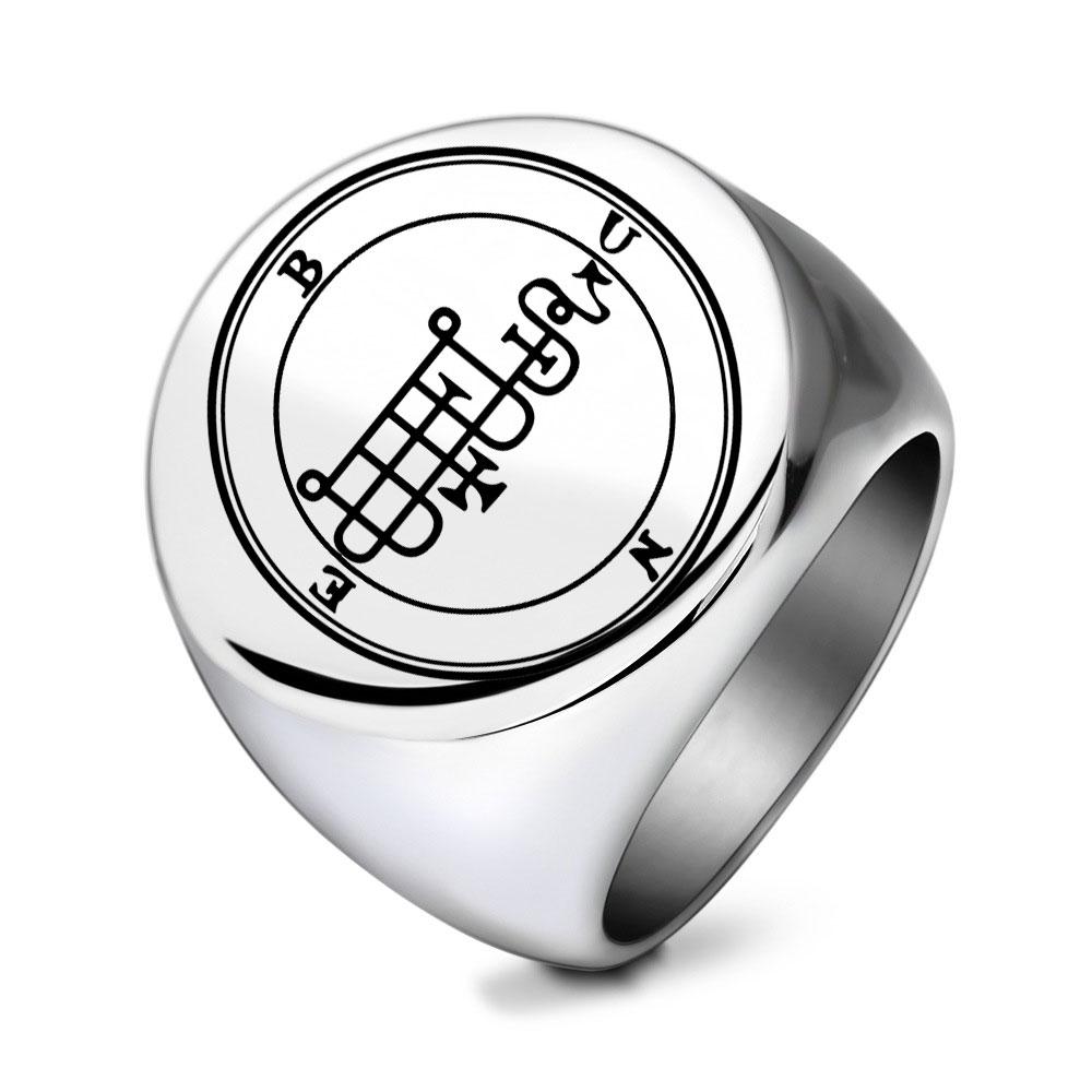 VQYSKO Соломон шестиконечная звезда 12 созвездий круглые перстни-печатки ремешок из нержавеющей стали для мужчин и женщин