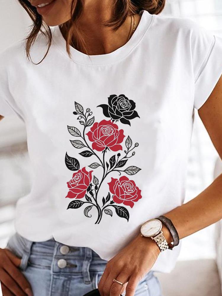 (Азиатский размер) Одежда Футболка Модная Футболка бабочка тренд милый Принт Леди Женская Повседневный Топ Короткий Рукав Женские Графические Футболки