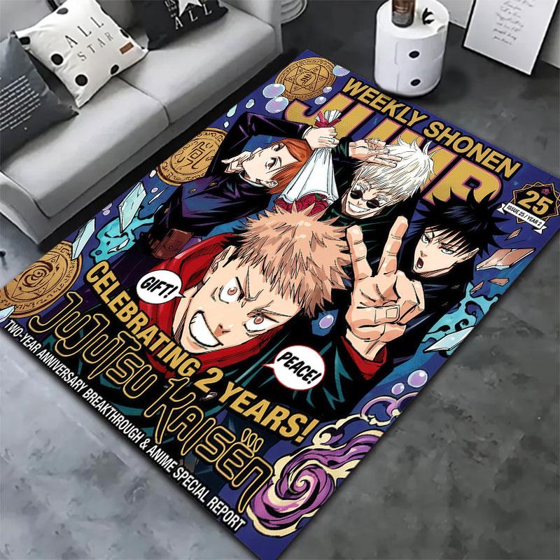 Ковер Jujutsu Kaisen для гостиной, спальни, дома, дивана, детской игры, нескользящий коврик