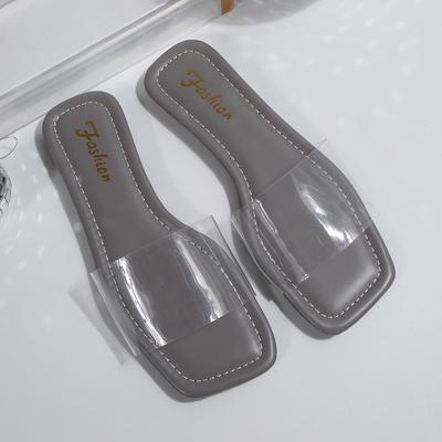 [Внешняя торговля] Прозрачные тапочки модные и универсальные для женской уличной одежды. Сандалии на плоской подошве с нескользящей подошвой выглядят сказочно и нежно.