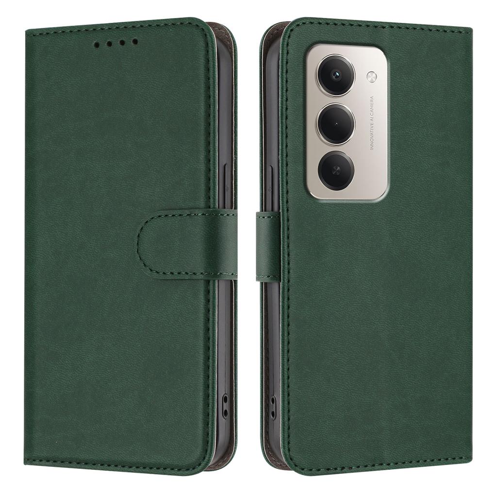For Xiaomi Redmi 15 4G (EU) (171mm)/Xiaomi Redmi 15 5G (EU) (171mm) Leather Case Solid Color Phone Cover with Wallet