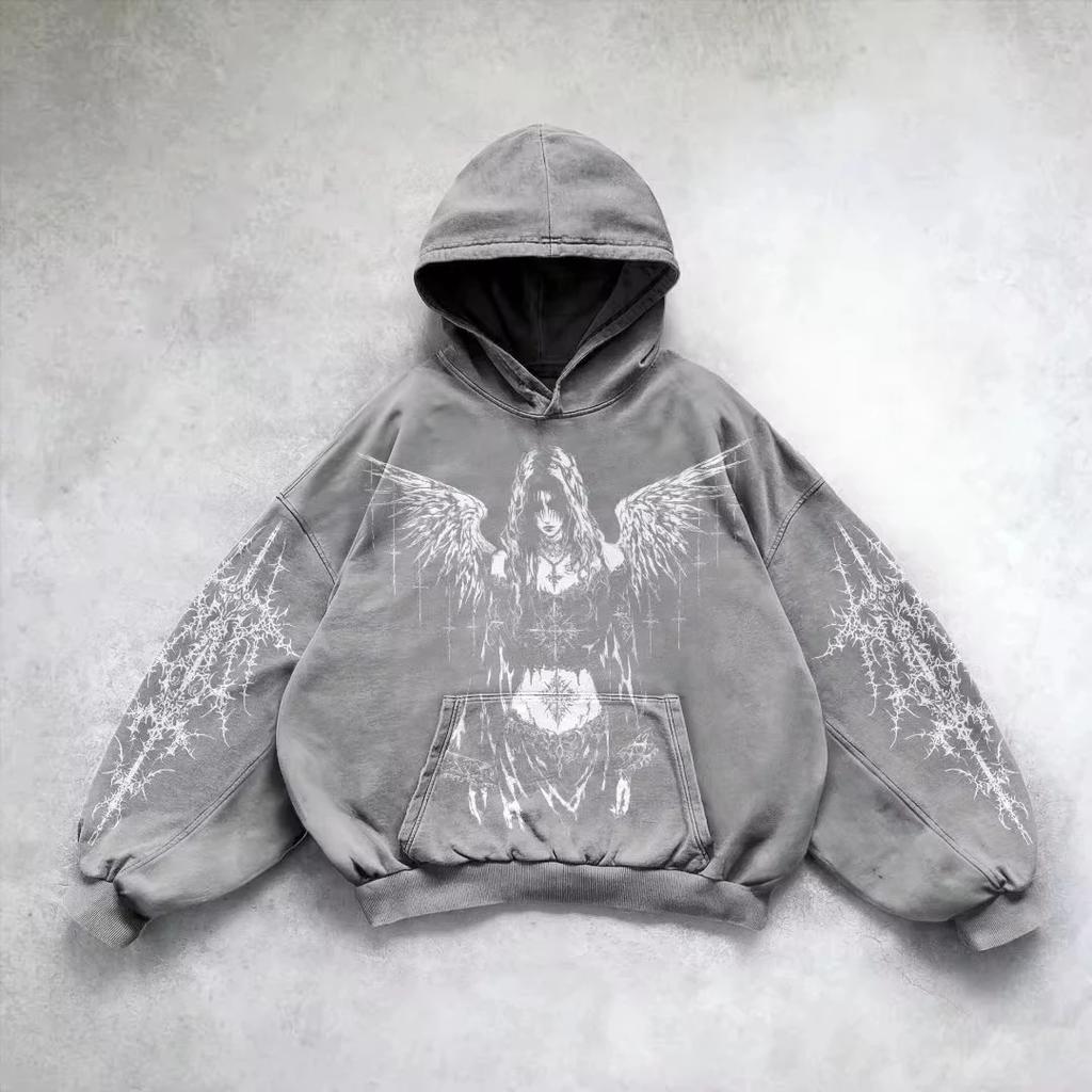 Американский Y2K новый модный тренд флисовая подбитая толстовка с капюшоном на молнии женская уличная хип-хоп джокер свободная толстовка пара повседневная панк толстовка