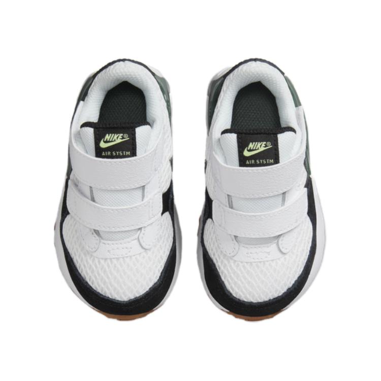 Nike Air Max SYSTM TD White Black Vintage Green Baby Sneakers Barely-Volt DQ0286-115