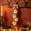 Farmhouse Style Christmas Ornaments Wooden Santa Claus Hanging Ornament 2D Flat Pattern Sign with Jute Decorations for Home Rope And Bell,