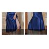 Women's One-line Collar Solid Colour Glossy Satin Cross Strap Nightgown Summer Sexy Backless Mid-length Halter Strap