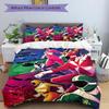 3pcs Power Rangers Pattern Bedding Set - Includes Quilt Cover and Pillowcases, Suitable for All Seasons, Machine Washable - Ideal Gift for F
