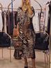 2024 V-Neck Leopard Print Loose Autumn Dress