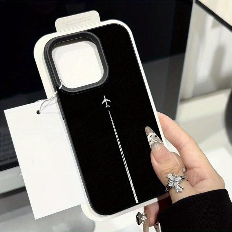 Простой чехол для мобильного телефона с рисунком самолета, подходит для iPhone 17 16 15 14 13 12 11 Pro/ Max /Plus, противоударный