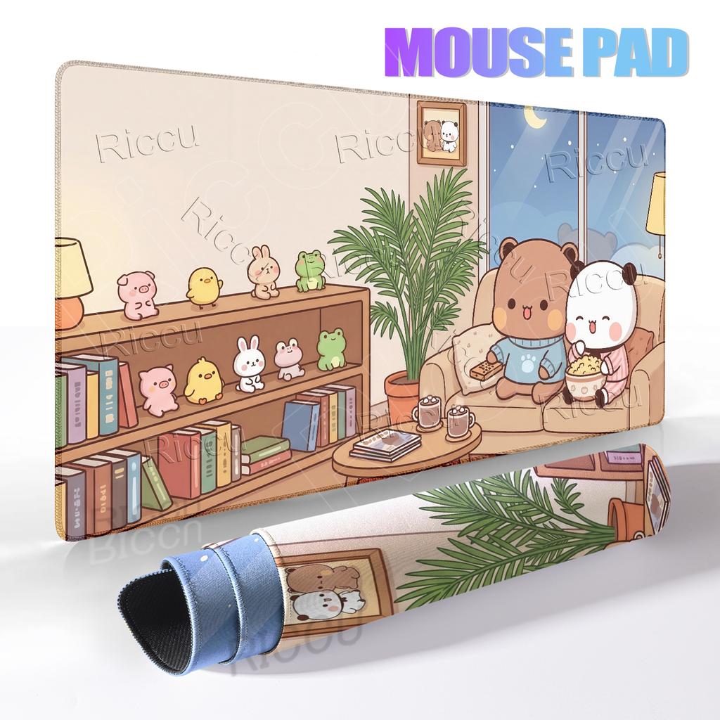 Cartoon BuBu DuDu Panda Kawaii Mouse Pads Gaming Computer Natural Rubber Desk Mats Gamer Office Keyboard Cute Little Bear Carpet