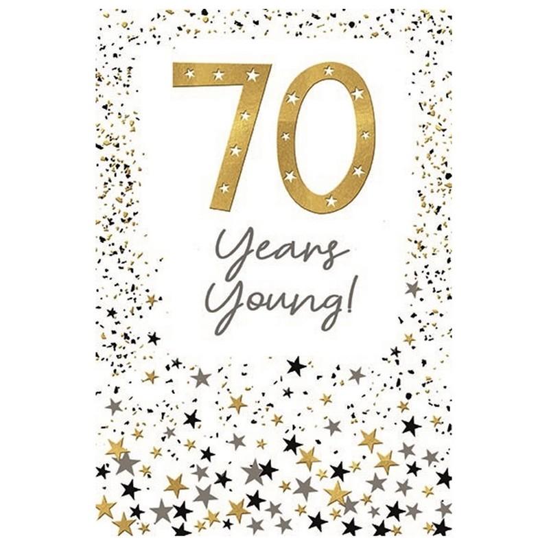 Simon Elvin 70th Greetings Card (Pack of 6)