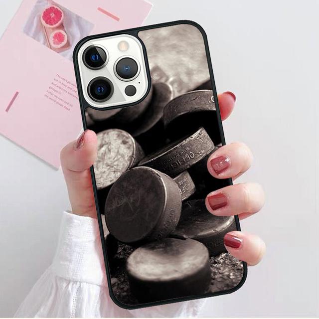 Чехол-накладка с рисунком клюшки и шайбы для iPhone 17 Air 15 16 14 13 12 Pro Max 11 Pro Max Plus