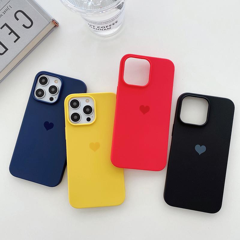 Матовый мягкий чехол TPU с изображением сердца конфетного цвета для iPhone 14 13 12 11 Pro Xs Max 8 7 Plus X Xr SE, матовая задняя крышка, силиконовый чехол