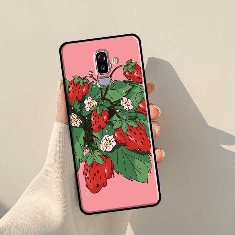 Cottagecore Fruit Strawberry Frog Case For Samsung Galaxy J3 J5 J7 2017 A3 A5 J1 2016 J4 J6 Plus A6 A7 A8 A9 J8 2018 Coque