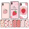 Peach Strawberry Phone Case for Vivo Y91C Y11 17 19 17 67 81 Oppo A9 2020 Realme C3