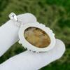 925 Sterling Silver Oval Natural Polka Dot Agate Bezel Wedding Pendant Jewelry
