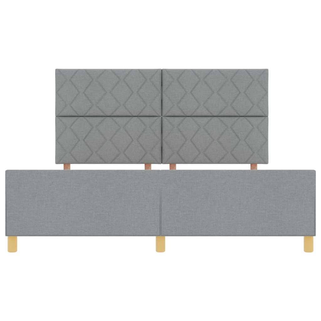 Bed Frame with Headboard Light Gray 180 x 200 cm Fabric