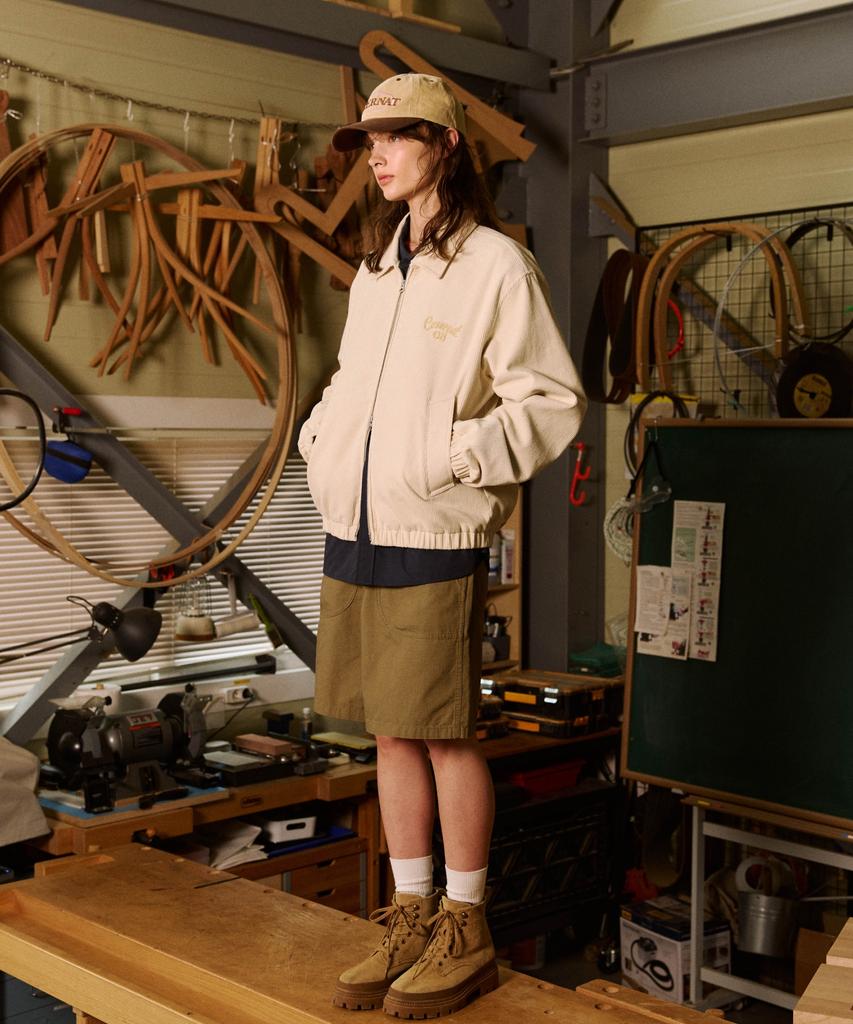 COVERNAT Corduroy Harrington Jacket Cream