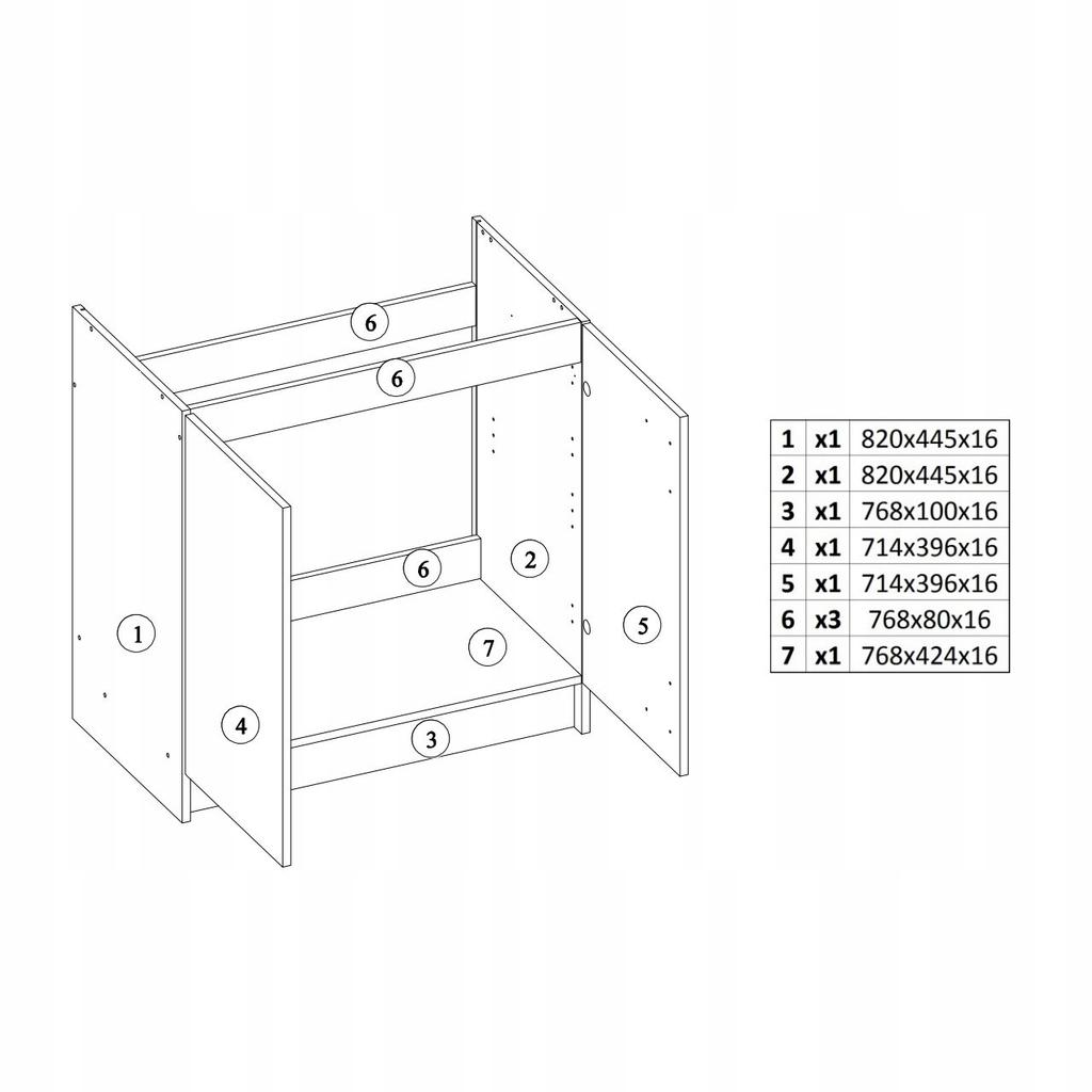 Sonoma oak kitchen cabinet for sink 80x50, freestanding