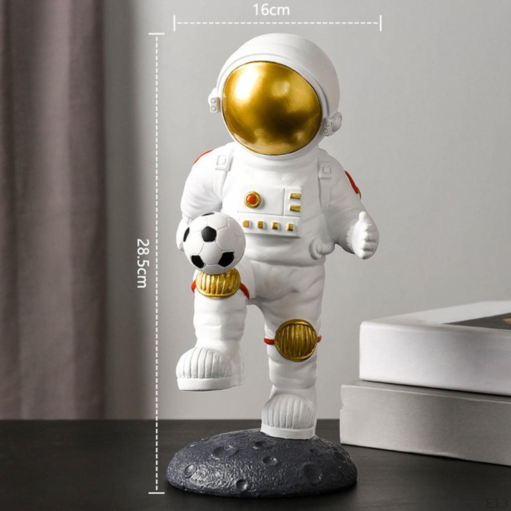 -Смоляная статуэтка Космическая фигурка Фигурка космонавта Украшение Скульптура для детской комнаты Книжной полки, Спальни,