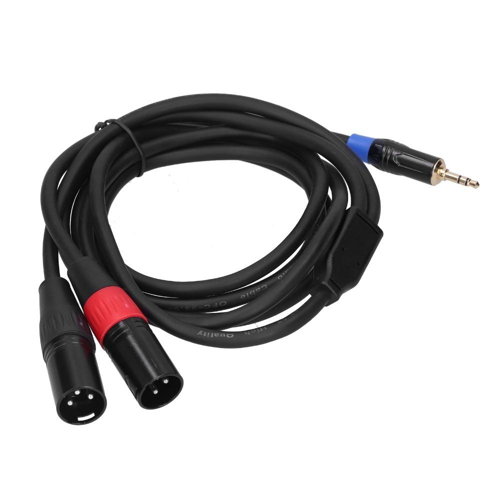 3.5mm Stereo Male Audio Converter Cable Gold Plating Male To Dual XLR Connector CD Player