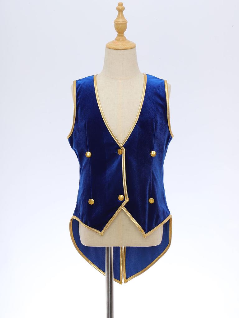 Мальчики Девочки Винтажный Средневековый Бархатный Фрак Викторианский Джентльмен Смокинг Блейзер Пальто Стимпанк Куртка Для Вечеринки Наряда