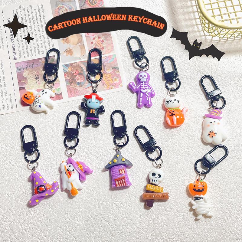 Брелок на Хэллоуин из мультфильма, милый тыквенный автомобильный брелок, сумка для наушников, подвеска, украшение, пара, друзья, подарки