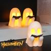 Halloween Ghost Reading Night Light Plastic Black Screaming Ghost Statue Jointed Pumpkin Collectible Figure for Halloween Desk Shelf Home Decor