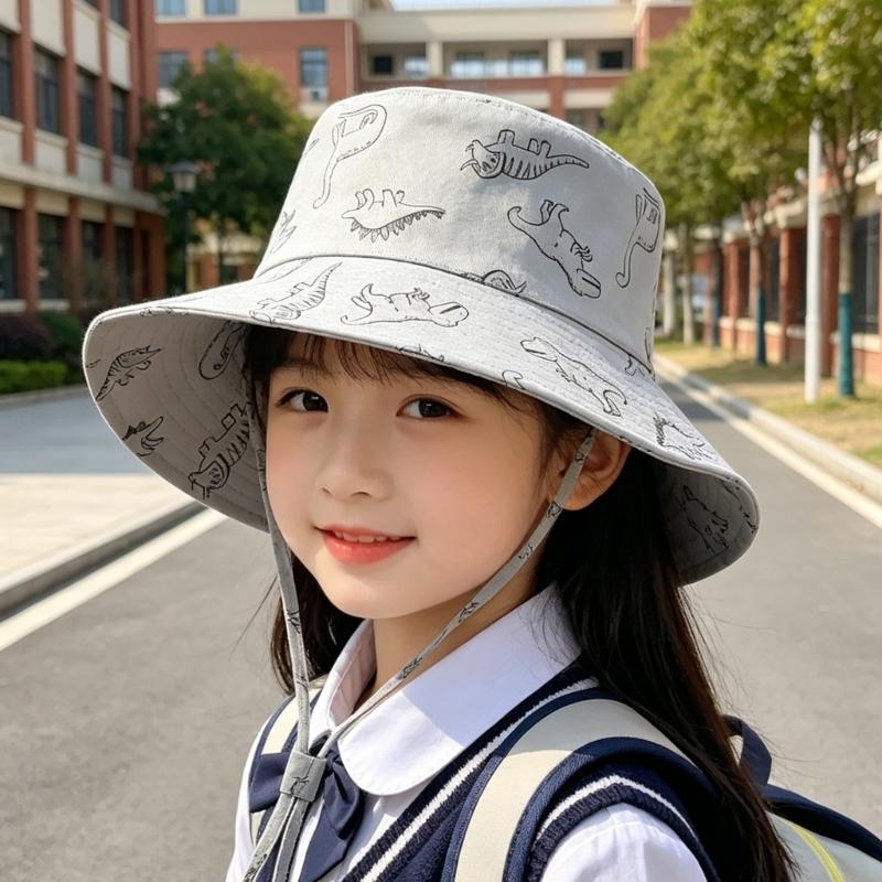 Animal Print Kids Fisherman Hat With Wide Brims Sun Protections For Children Boys And Girls Outdoor Activity Headwear