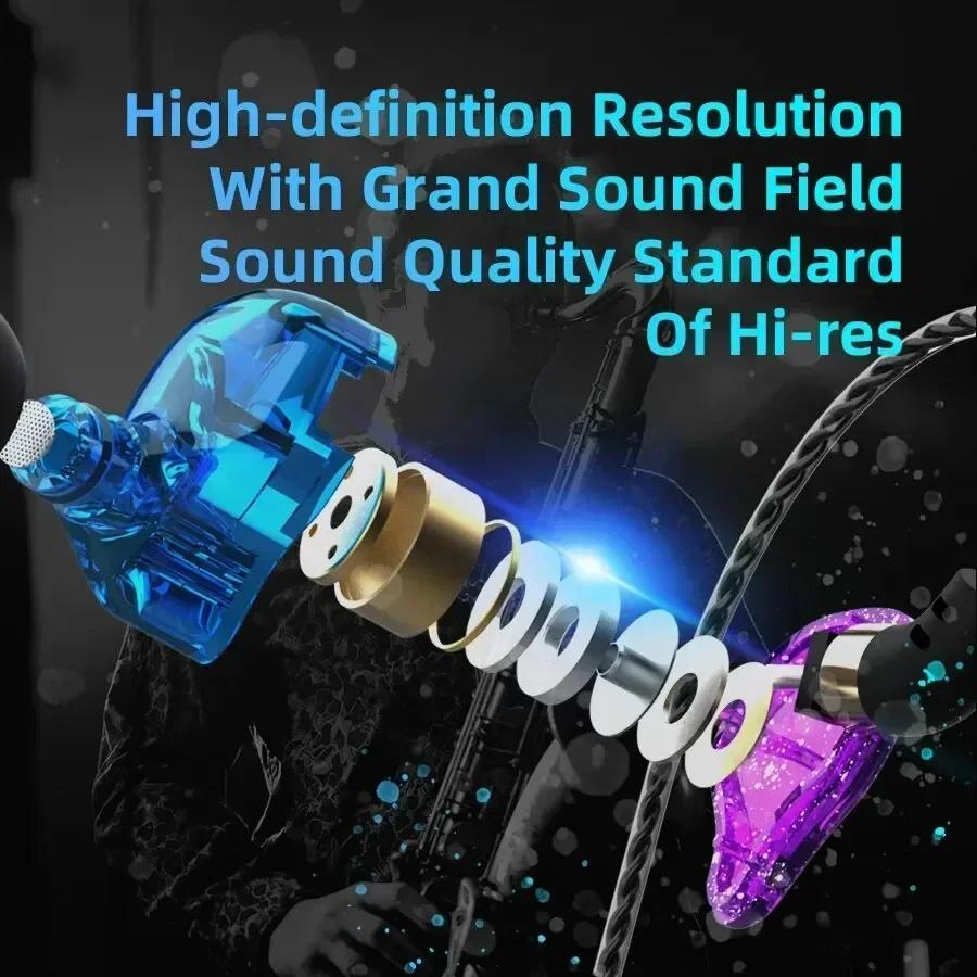 QKZ Dynamic Wired Earphones HIFI Heavy Bass Earbuds In Ear Monitor Sport Noise Cancelling Headset Gaming Headphones with Mic