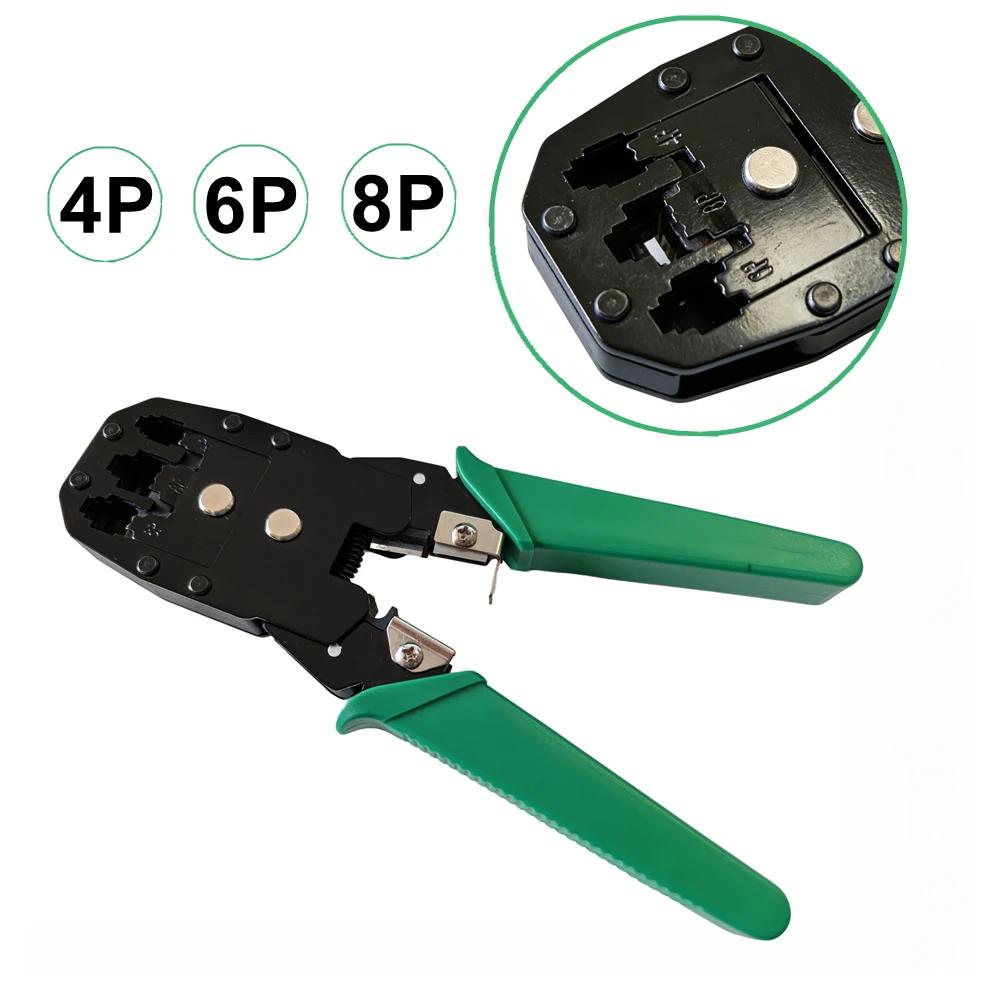 RJ45 Crimping Tool 6P 8P RJ11 RJ12 Network Cable Tester Crimper Stripper Cutter Plier for Ethernet LAN Crystal Head Installation