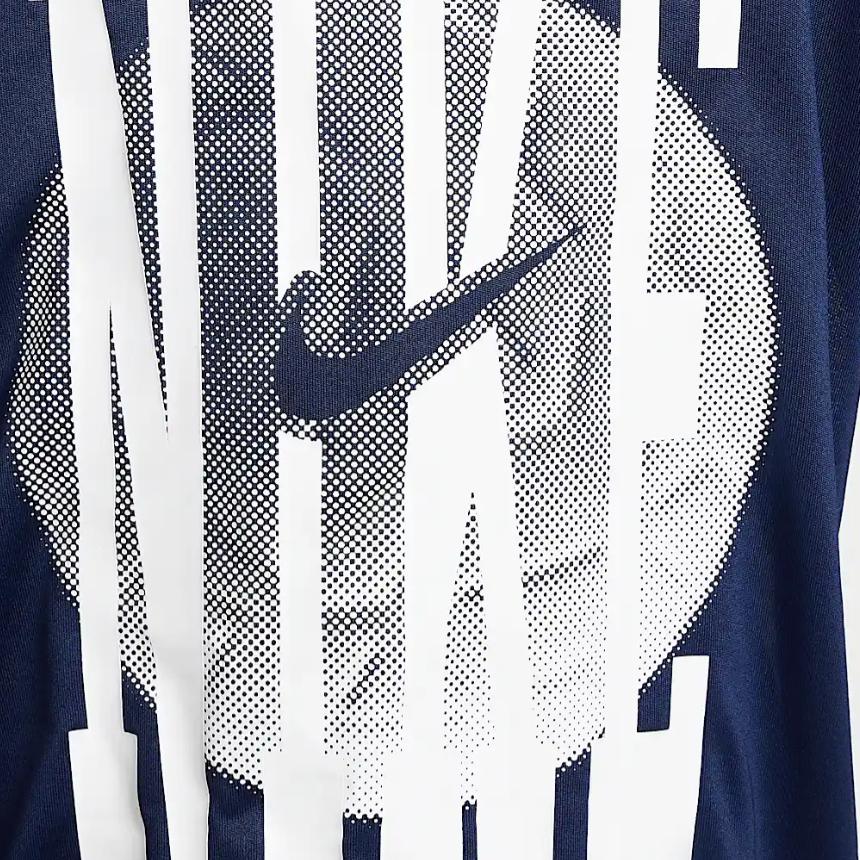 Nike Dri-Fit Legend Удобная Быстросохнущая Футболка-пуловер с коротким рукавом Детские топы Темно-синий HQ3257-410
