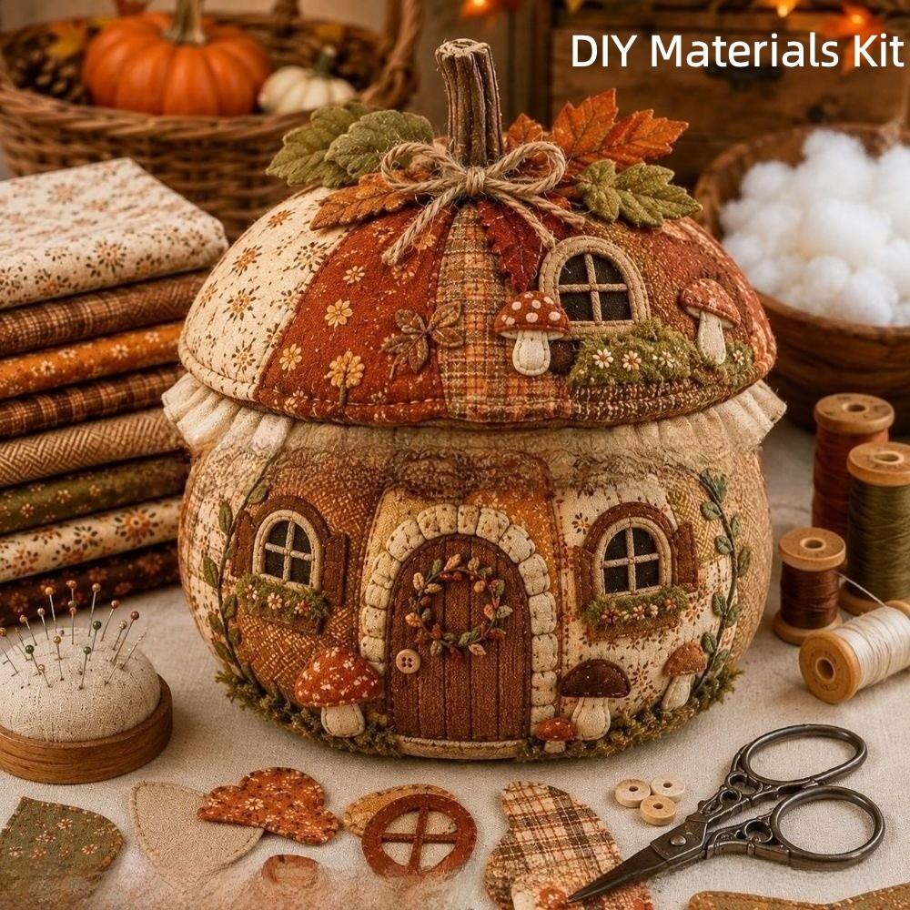Vintage Style DIY Sewing Kit Floral Fabric Patchwork Pumpkin Friends Kit Autumn Home Decor