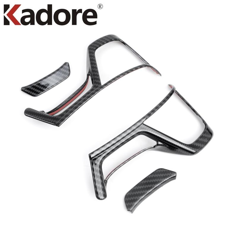 For Mitsubishi Pajero/Montero/Shogun sport - 2024 2025 Carbon Fiber Car Steering Wheel Cover Trim Interior Accessories