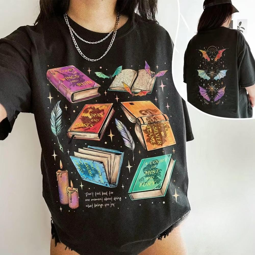 2026 Summer Hot Sale of ACOTAR Series Two Sided T-shirt Men Women Fashion Punk T-shirt Y2K Gothic Cotton Oversized T-shirt