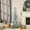 Artificial Christmas Tree With Steel Stand 253 Snowy Branches Foldable Base Height 135 Cm Green