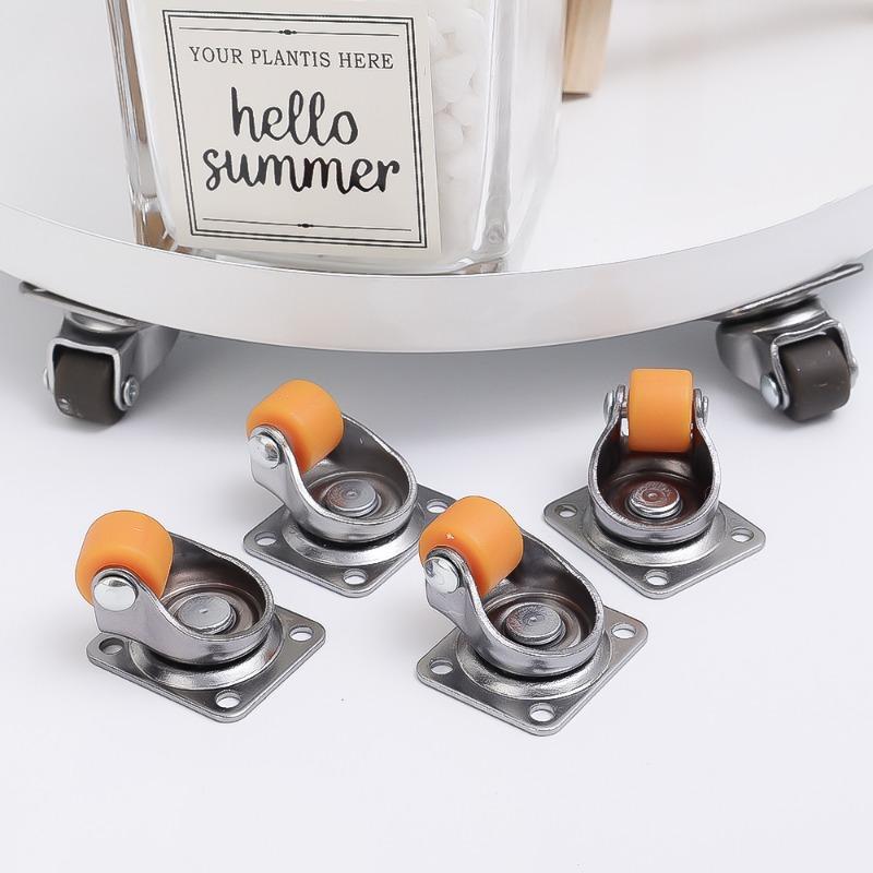 Мини-универсальное колесо с вращением на 360°, ролики из мягкой резины для игрушечной тележки, ящиков для хранения, тележки, многоцелевого мебельного ролика