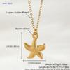 MHS.SUN Starfish Shell Conch Pendant Necklaces For Women Men Stainless Steel Trendy Chain Choker Beach Party Jewelry Summer