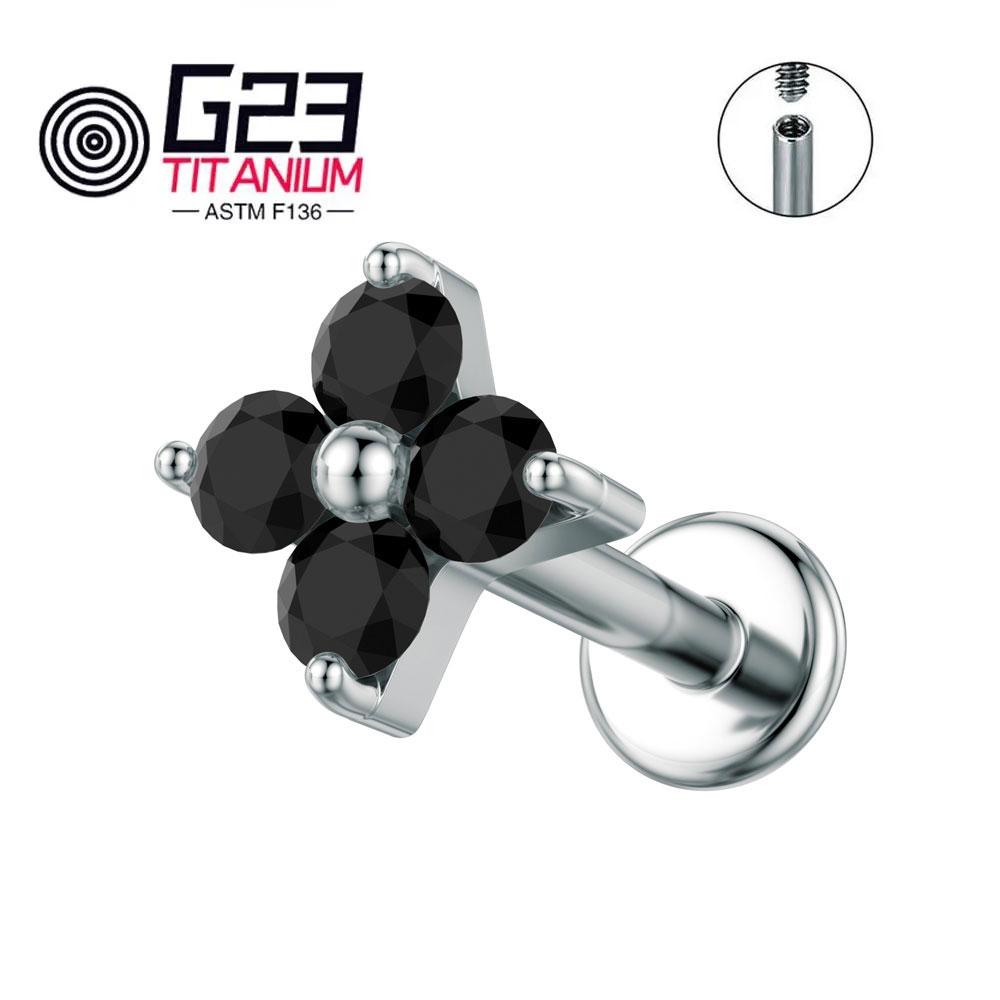 ASTM F136 G23 Титановый Лабрет с Внутренней Резьбой Пирсинг 16G Серьга-Гвоздик Хрящ Оптовая Продажа Украшений для Пирсинга Тела