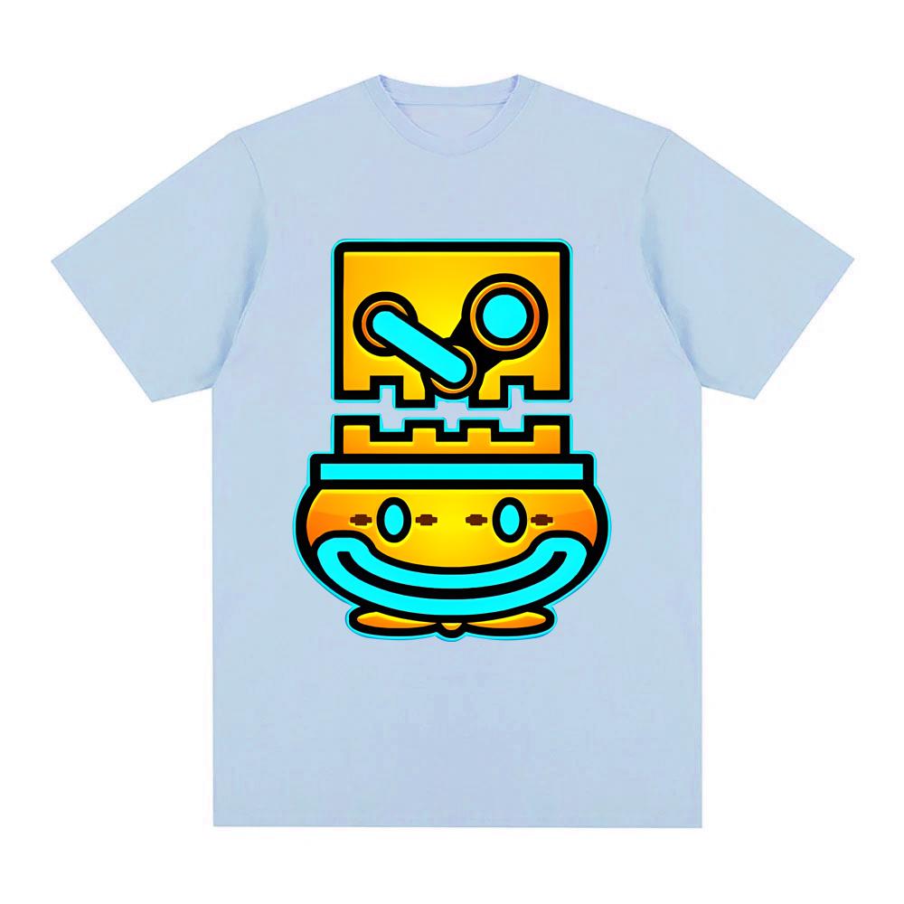 Футболка Geometry Dash 2026 Новая Ритм Платформа Электронные Игры Графический Принт ТИШКА Хлопок Удобная Высококачественная Футболка