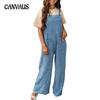 Summer Women's Jumpsuit Casual Solid Color Pocket Square Neck Loose Straps Jumpsuit Backpacking Pants