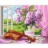 Frame Painting By Numbers For Adults Starter Kits Violin Picture With Numbers Flowers Acrylic Paint For Home Decoration 40x50