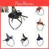 Elegant Halloween Witch Hat Headband With Spider Web Lace And Pumpkin Design