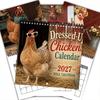 Gift for Friends Family Chicks 2027 Wall Calendar, Funny Dressed Up Chicken 12-Month Planner, Calendar Cute Farm Animal Hanging Home Office